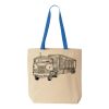 Natural Tote with Contrast-Color Handles Thumbnail