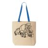 Natural Tote with Contrast-Color Handles Thumbnail