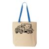 Natural Tote with Contrast-Color Handles Thumbnail