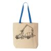 Natural Tote with Contrast-Color Handles Thumbnail