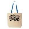 Natural Tote with Contrast-Color Handles Thumbnail