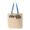 Natural Tote with Contrast-Color Handles Thumbnail
