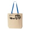 Natural Tote with Contrast-Color Handles Thumbnail
