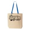Natural Tote with Contrast-Color Handles Thumbnail