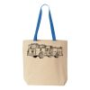 Natural Tote with Contrast-Color Handles Thumbnail