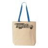 Natural Tote with Contrast-Color Handles Thumbnail