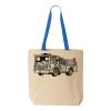 Natural Tote with Contrast-Color Handles Thumbnail