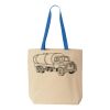 Natural Tote with Contrast-Color Handles Thumbnail