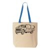 Natural Tote with Contrast-Color Handles Thumbnail