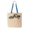 Natural Tote with Contrast-Color Handles Thumbnail