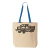 Natural Tote with Contrast-Color Handles Thumbnail