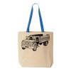 Natural Tote with Contrast-Color Handles Thumbnail