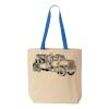 Natural Tote with Contrast-Color Handles Thumbnail
