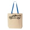 Natural Tote with Contrast-Color Handles Thumbnail