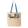 Natural Tote with Contrast-Color Handles Thumbnail