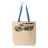 Natural Tote with Contrast-Color Handles Thumbnail