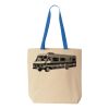 Natural Tote with Contrast-Color Handles Thumbnail