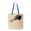 Natural Tote with Contrast-Color Handles Thumbnail