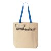 Natural Tote with Contrast-Color Handles Thumbnail