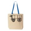 Natural Tote with Contrast-Color Handles Thumbnail