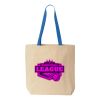 Natural Tote with Contrast-Color Handles Thumbnail
