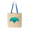 Natural Tote with Contrast-Color Handles Thumbnail