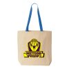 Natural Tote with Contrast-Color Handles Thumbnail