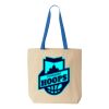 Natural Tote with Contrast-Color Handles Thumbnail