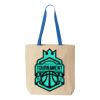 Natural Tote with Contrast-Color Handles Thumbnail
