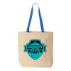 Natural Tote with Contrast-Color Handles Thumbnail