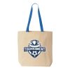 Natural Tote with Contrast-Color Handles Thumbnail