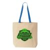 Natural Tote with Contrast-Color Handles Thumbnail