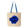 Natural Tote with Contrast-Color Handles Thumbnail