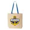 Natural Tote with Contrast-Color Handles Thumbnail