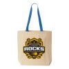 Natural Tote with Contrast-Color Handles Thumbnail