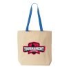 Natural Tote with Contrast-Color Handles Thumbnail
