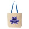 Natural Tote with Contrast-Color Handles Thumbnail