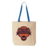 Natural Tote with Contrast-Color Handles Thumbnail