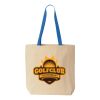 Natural Tote with Contrast-Color Handles Thumbnail