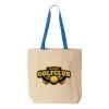 Natural Tote with Contrast-Color Handles Thumbnail
