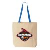 Natural Tote with Contrast-Color Handles Thumbnail