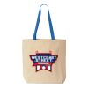 Natural Tote with Contrast-Color Handles Thumbnail