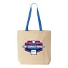 Natural Tote with Contrast-Color Handles Thumbnail