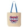 Natural Tote with Contrast-Color Handles Thumbnail