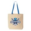 Natural Tote with Contrast-Color Handles Thumbnail