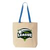 Natural Tote with Contrast-Color Handles Thumbnail