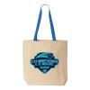 Natural Tote with Contrast-Color Handles Thumbnail