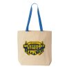 Natural Tote with Contrast-Color Handles Thumbnail