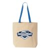 Natural Tote with Contrast-Color Handles Thumbnail