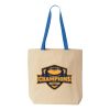 Natural Tote with Contrast-Color Handles Thumbnail